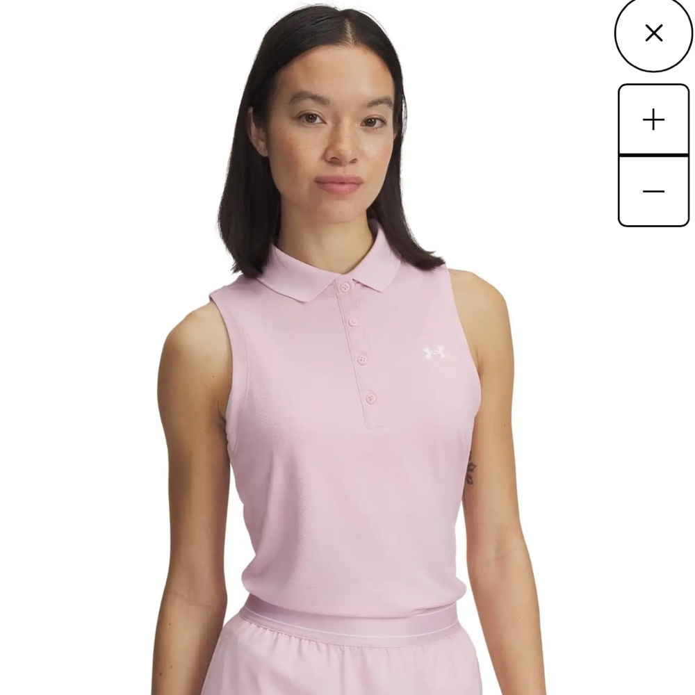 NWT UA Sleeveless Golf Polo Pink